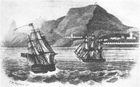 NORTHUMBERLAND and MYRMIDON entering James Bay in October 1815.jpg