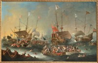 800px-Cornelis_de_Wael_-_A_naval_battle_between_Christians_and_Turks.jpg