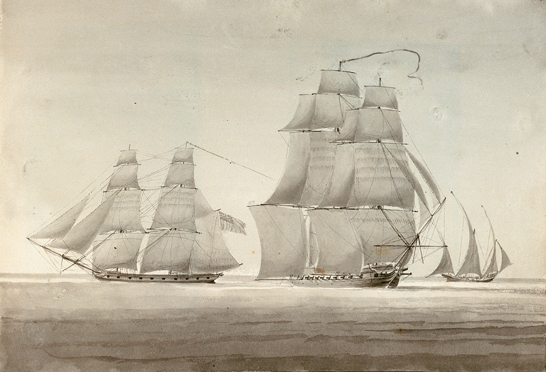 HMS_Menelaus_and_Eclair_with_a_settee_PW0054.png