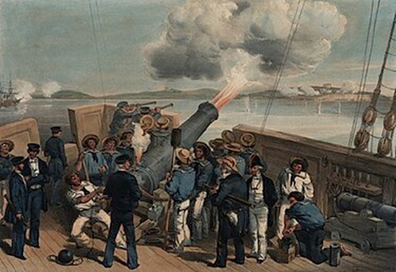 The Bombardment of Bomarsund from the Deck of the Bulldog, 15 August 1854.jpg